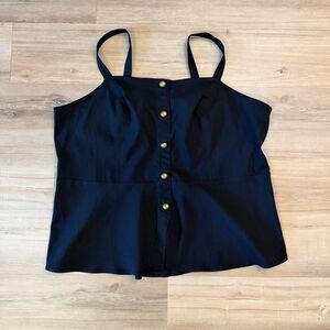 New Torrid Peplum Bengaline Button Front Bustier Black Top Size 4 Loungecore Fit